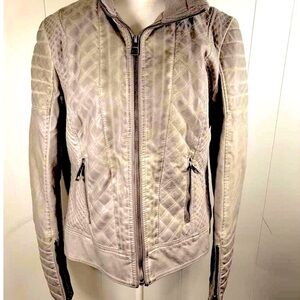 Guess Vegan Leather Textured Moto Jacket